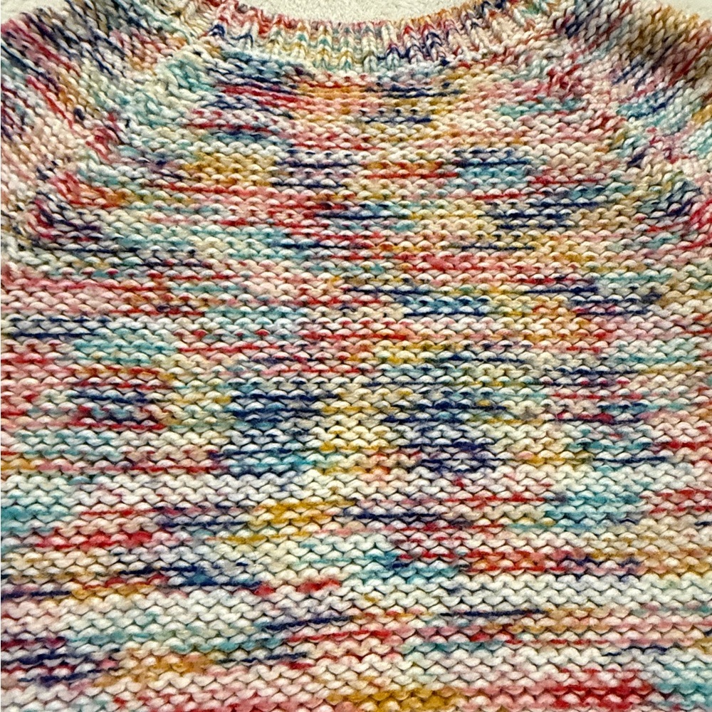 LOFT Multicolor Knit Sweater Size M Cozy Chunky Cable Knit Crewneck - Picture 12 of 15